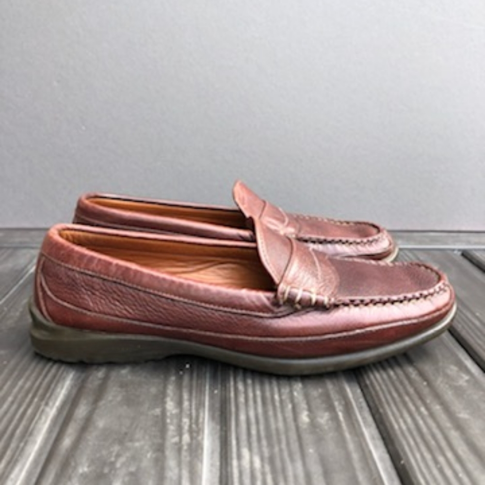 ALLEN EDMONDS Hamlin brown leather loafers sz 9.5D